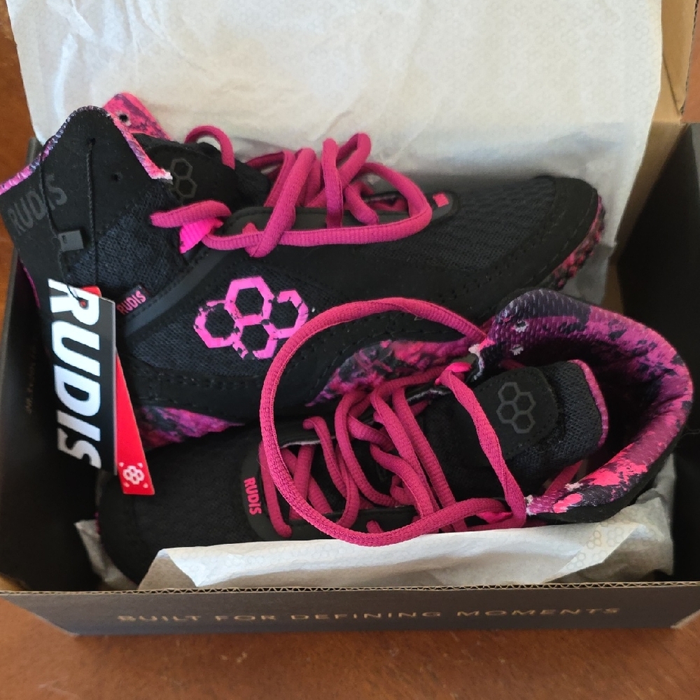 Rudis Kids Shoes - Black and Pink
